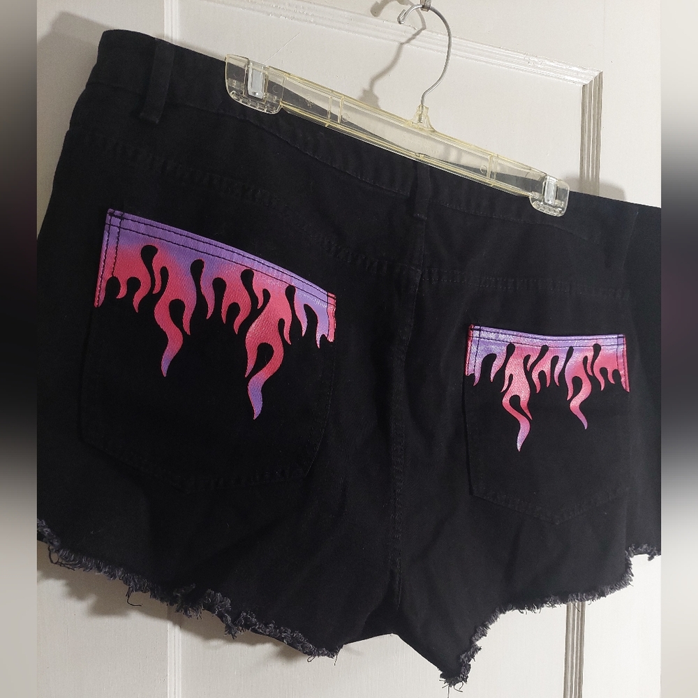 Purple Pink Flame Pocket Short Shorts Shein Curve Size 4xl Summer Beach Vacay